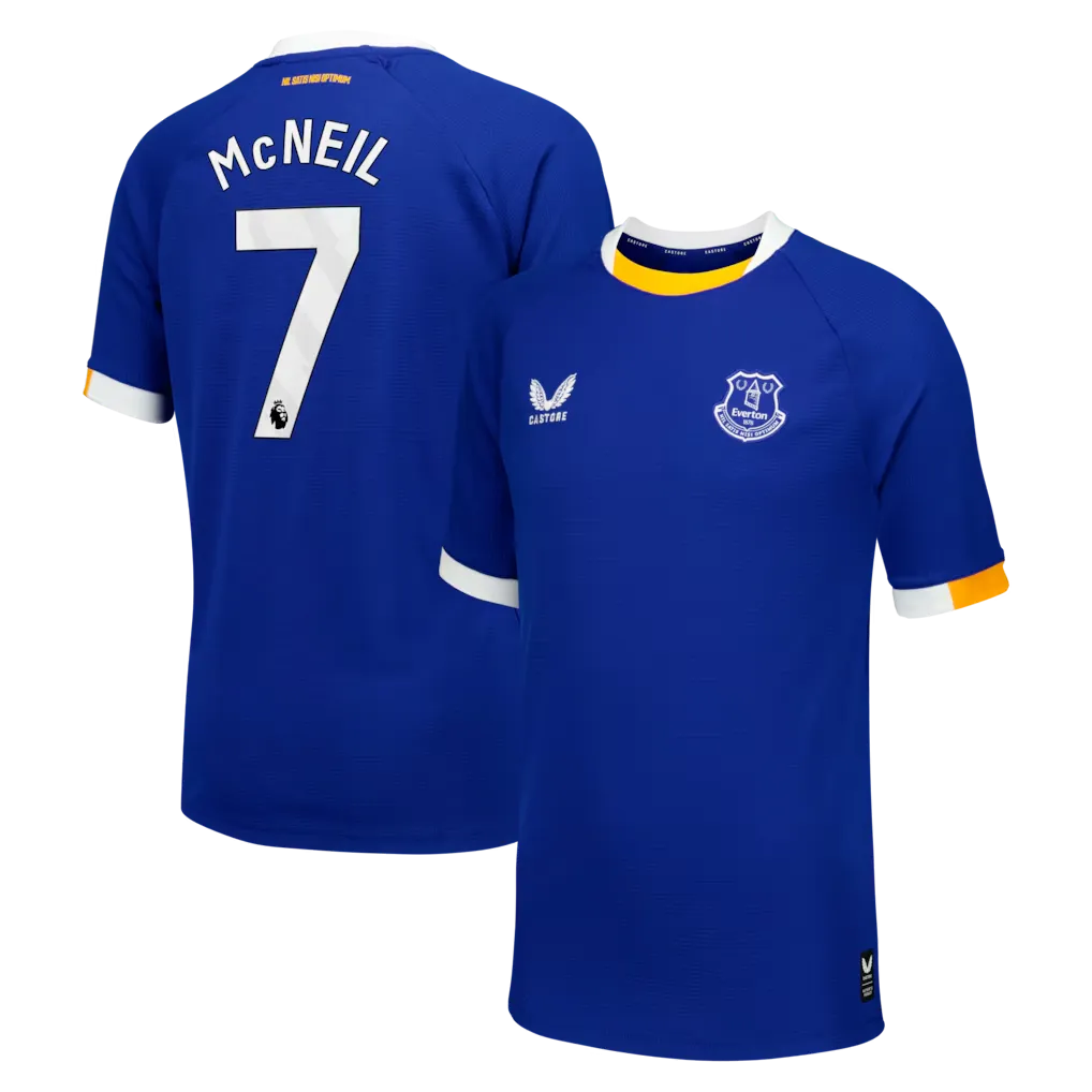 Everton Castore Home Replica Shirt 2026-27 - Kids With McNeil 7 printing